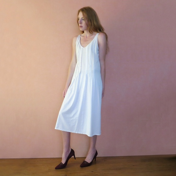 cotton midi slip dress